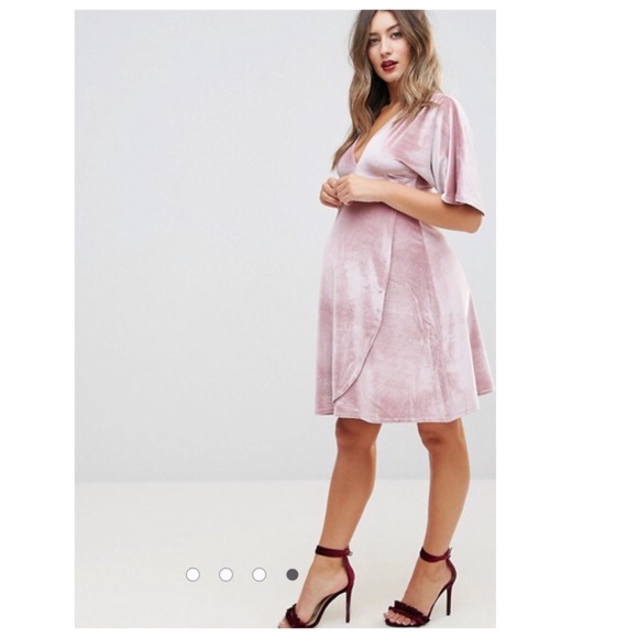 asos pink velvet dress